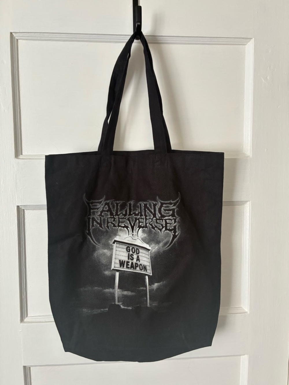 Falling In Reverse - Black Graphic Tote Bag - 'God Is A Weapon'